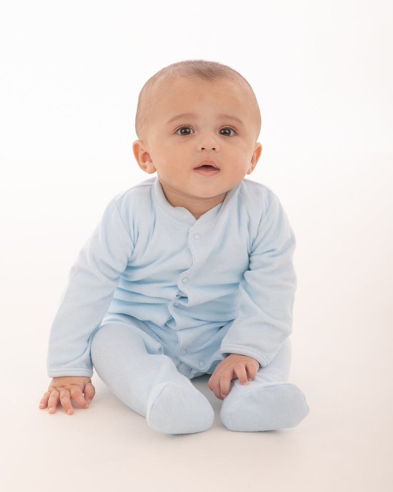 2 Pack Terry Towelling Sleepsuit - Cool Blue